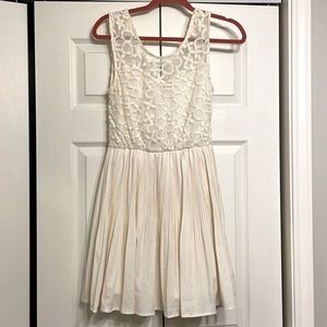 MONTEAU mesh sweetheart dress with chiffon skirt